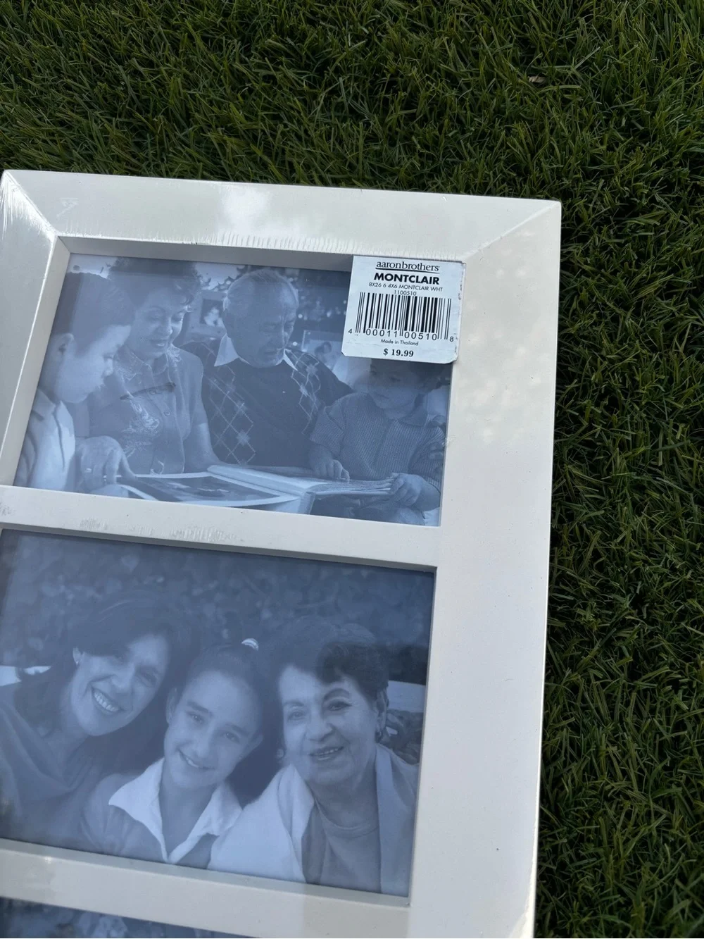 6 tier Photo Frame x2 - White and Mahogany